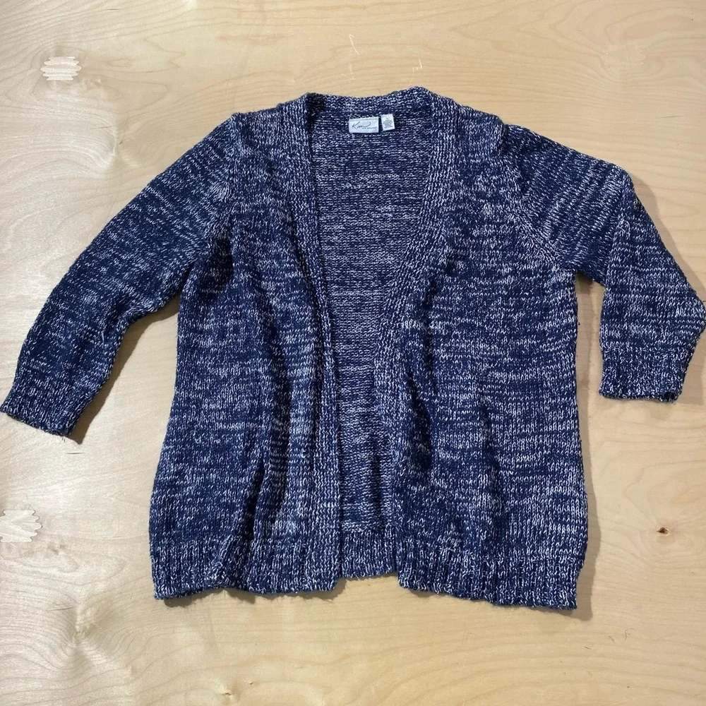 Kim Rogers Navy Marled Cardigan Large (OS)